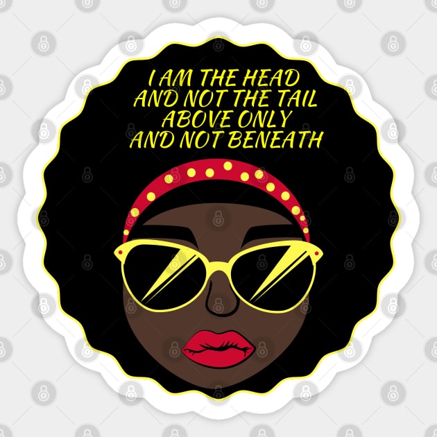 I AmThe Head And Not The Tail Above Only And Not Beneath - Deuteronomy - Christianity - Bible Verse -Faith Sticker by MyVictory